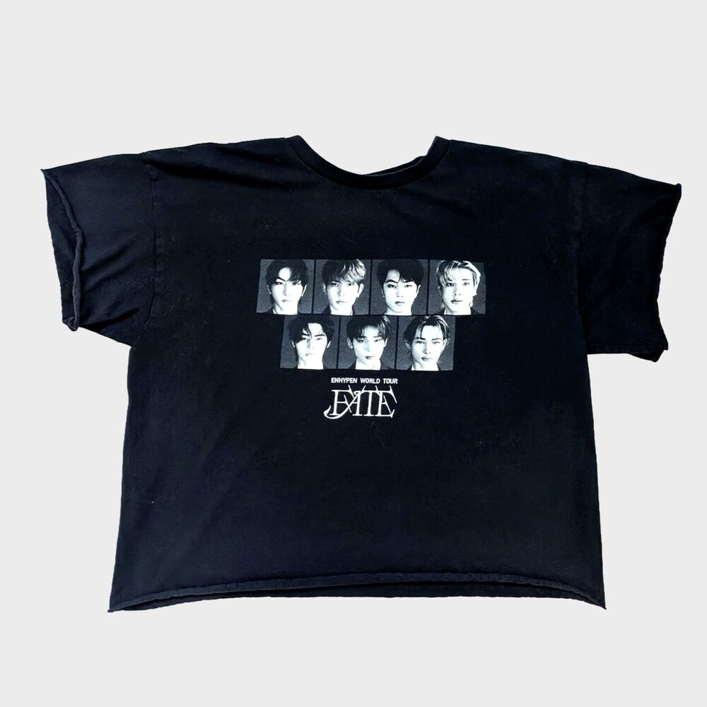 Enhypen Fate World Tour Crop TShirt Womens L KPop Concert Korean Rare Boxy Merch